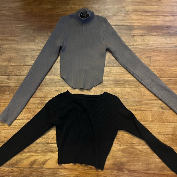 Bundle brown and black cropped light sweaters - Picture 3 of 3